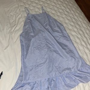 Stripped baby blue ruffle dress